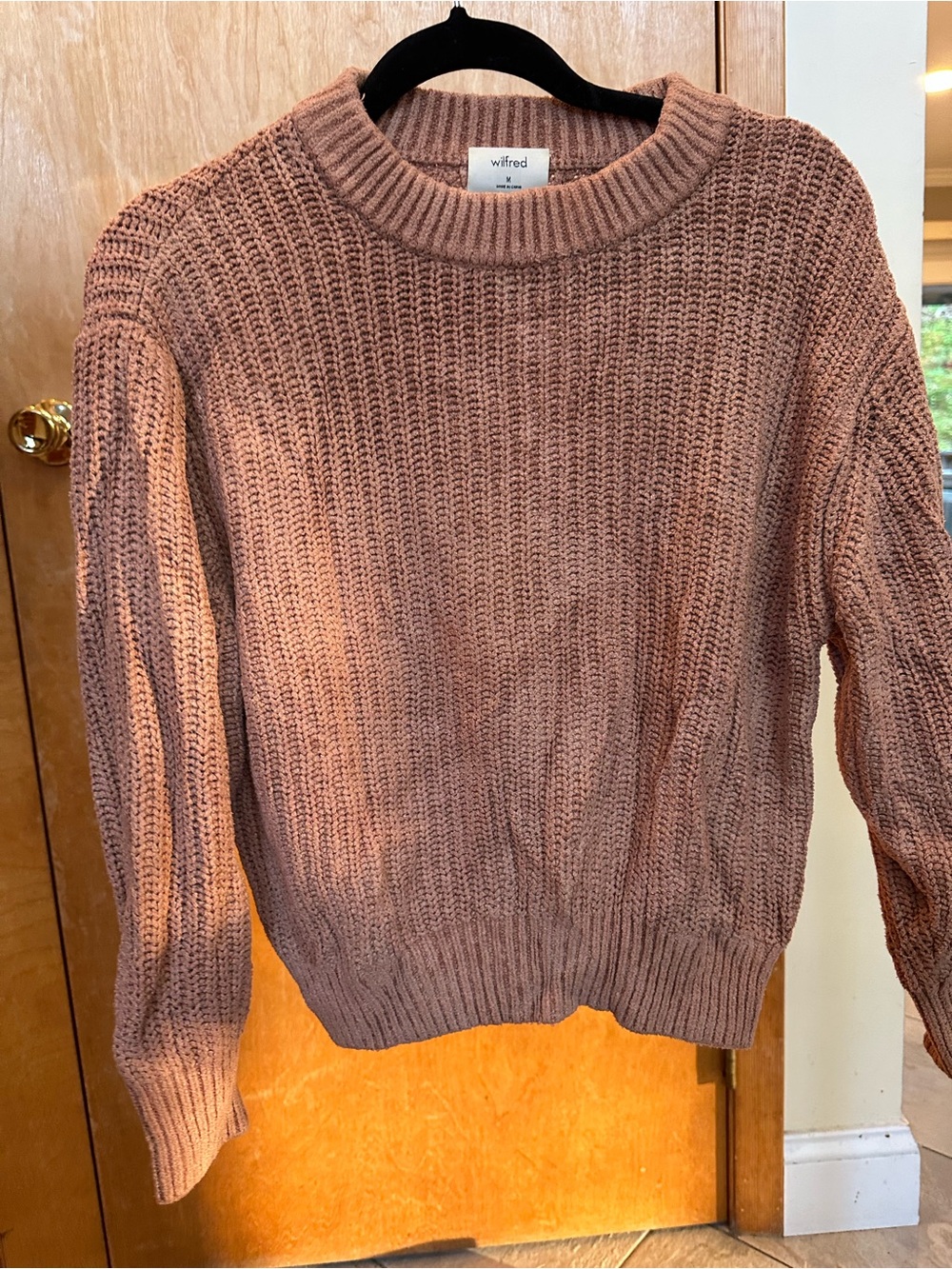 Wilfred Chunky Crewneck Sweater in Dusty Mauve